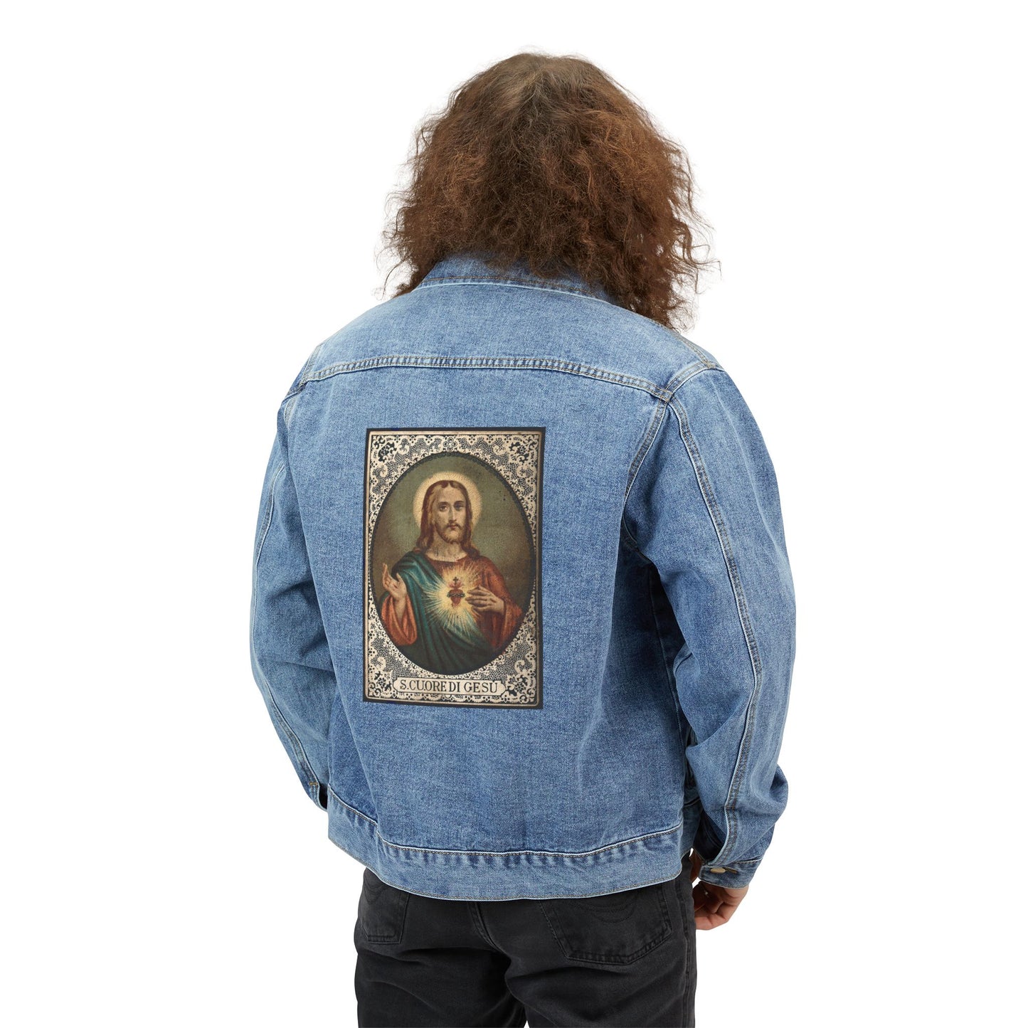 Vintage Denim Jacket - Men's Sacro Cuore di Gesú