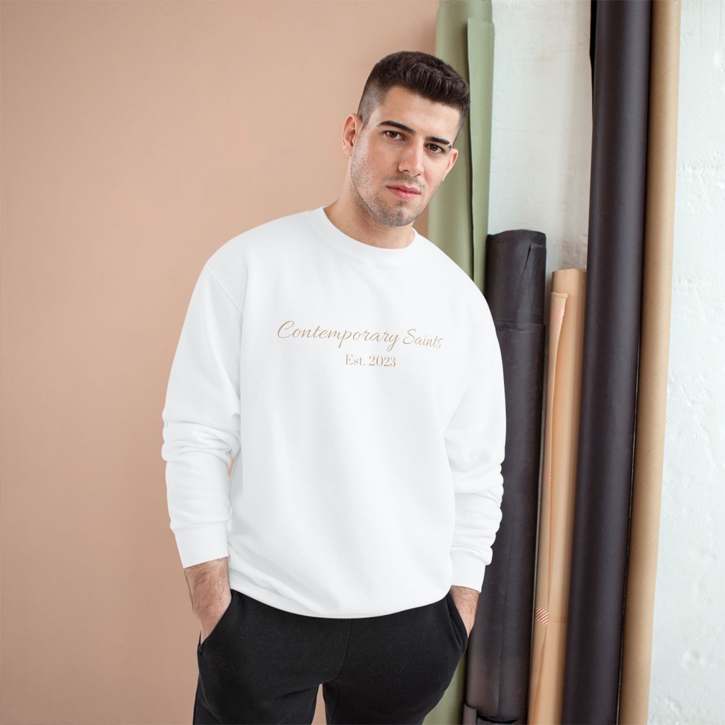 Champion Sweatshirt with Contemporary Saints Logo