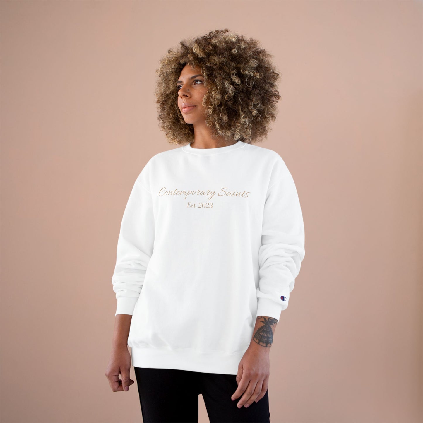 Champion Sweatshirt with Contemporary Saints Logo
