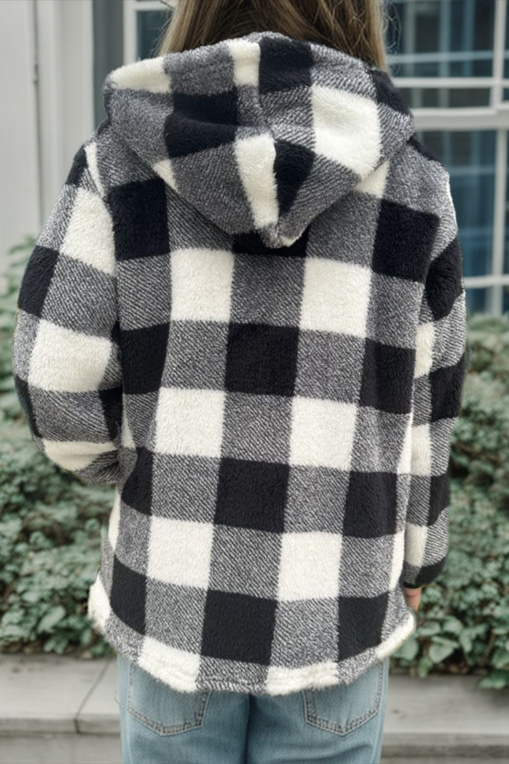 Plaid Fuzzy Coat