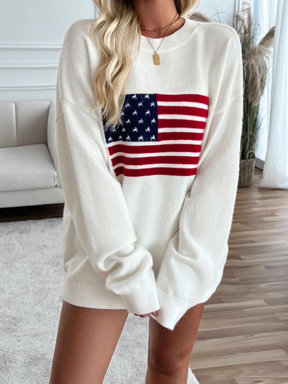 US Flag Knit Top