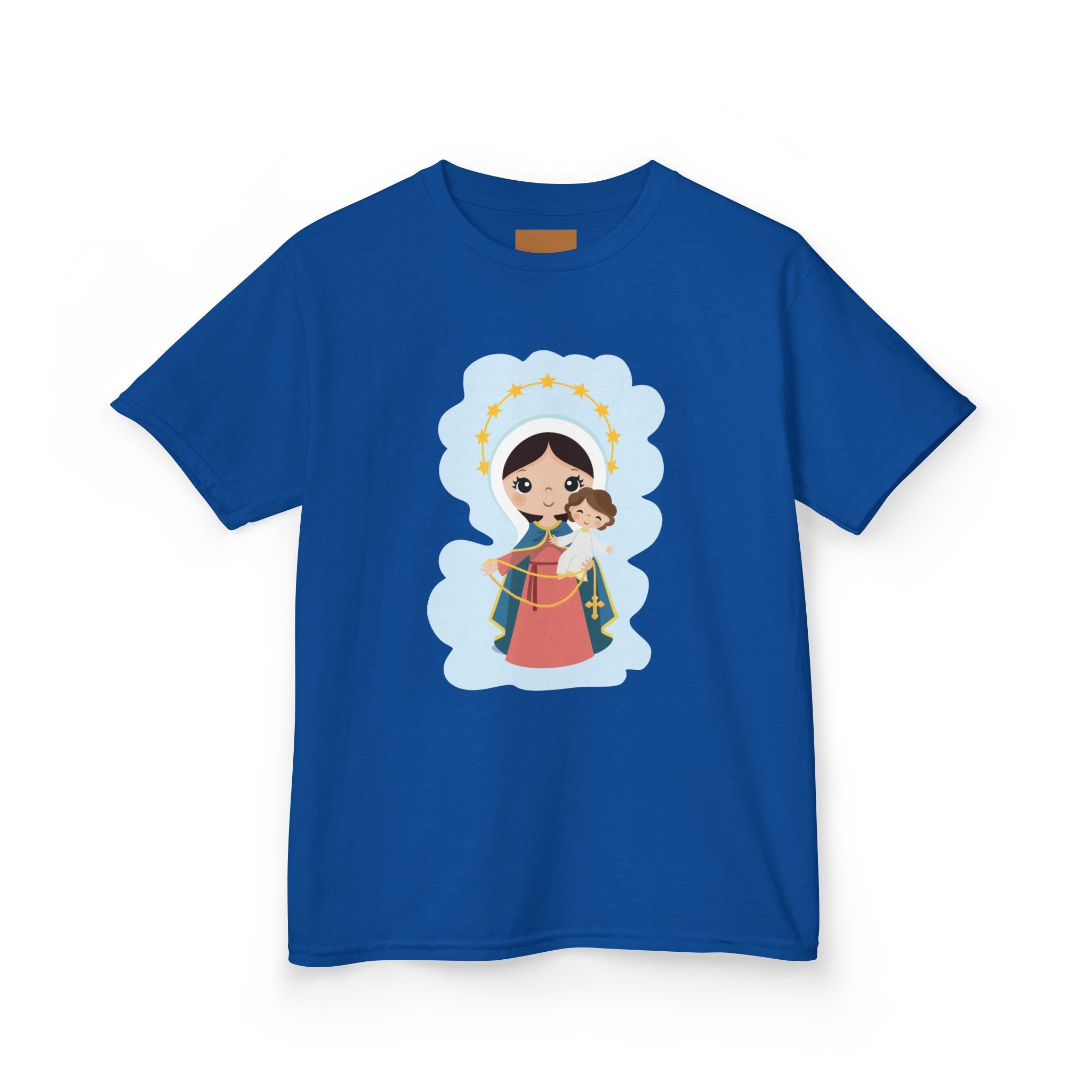 Camiseta infantil animada de Jesús y María