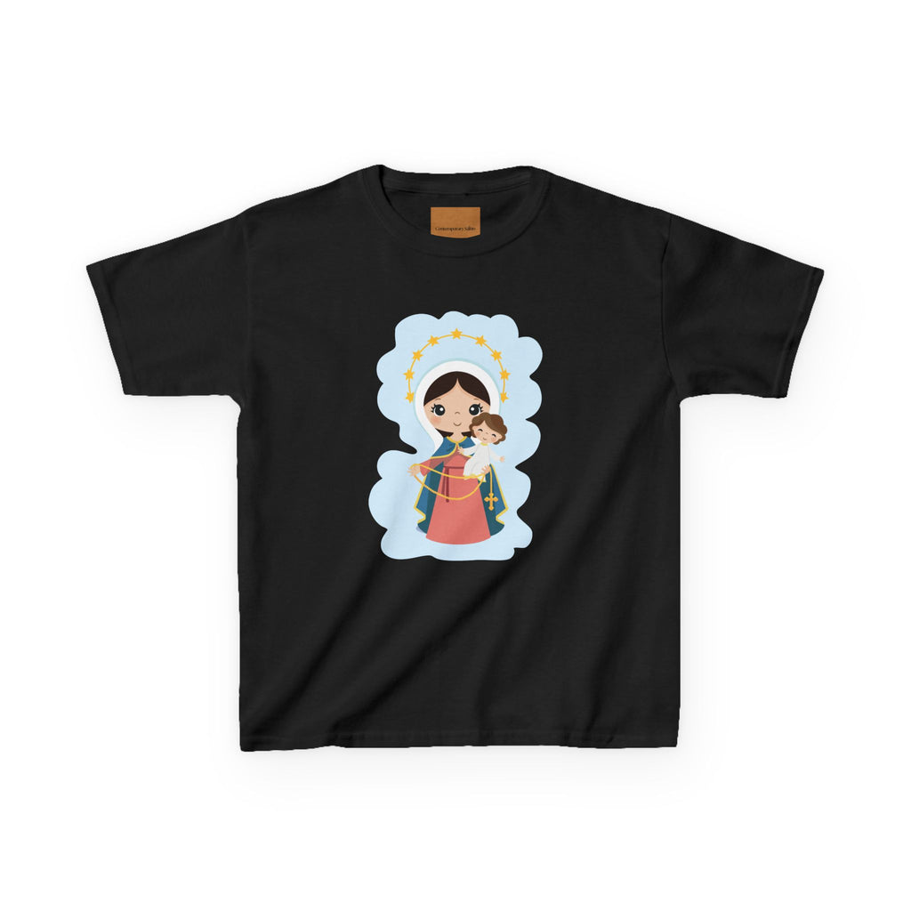 Camiseta infantil animada de Jesús y María