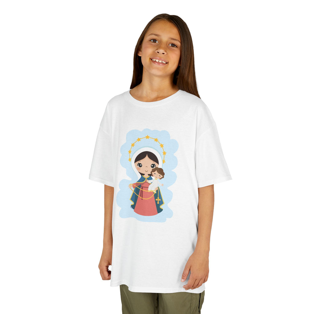 Camiseta infantil animada de Jesús y María