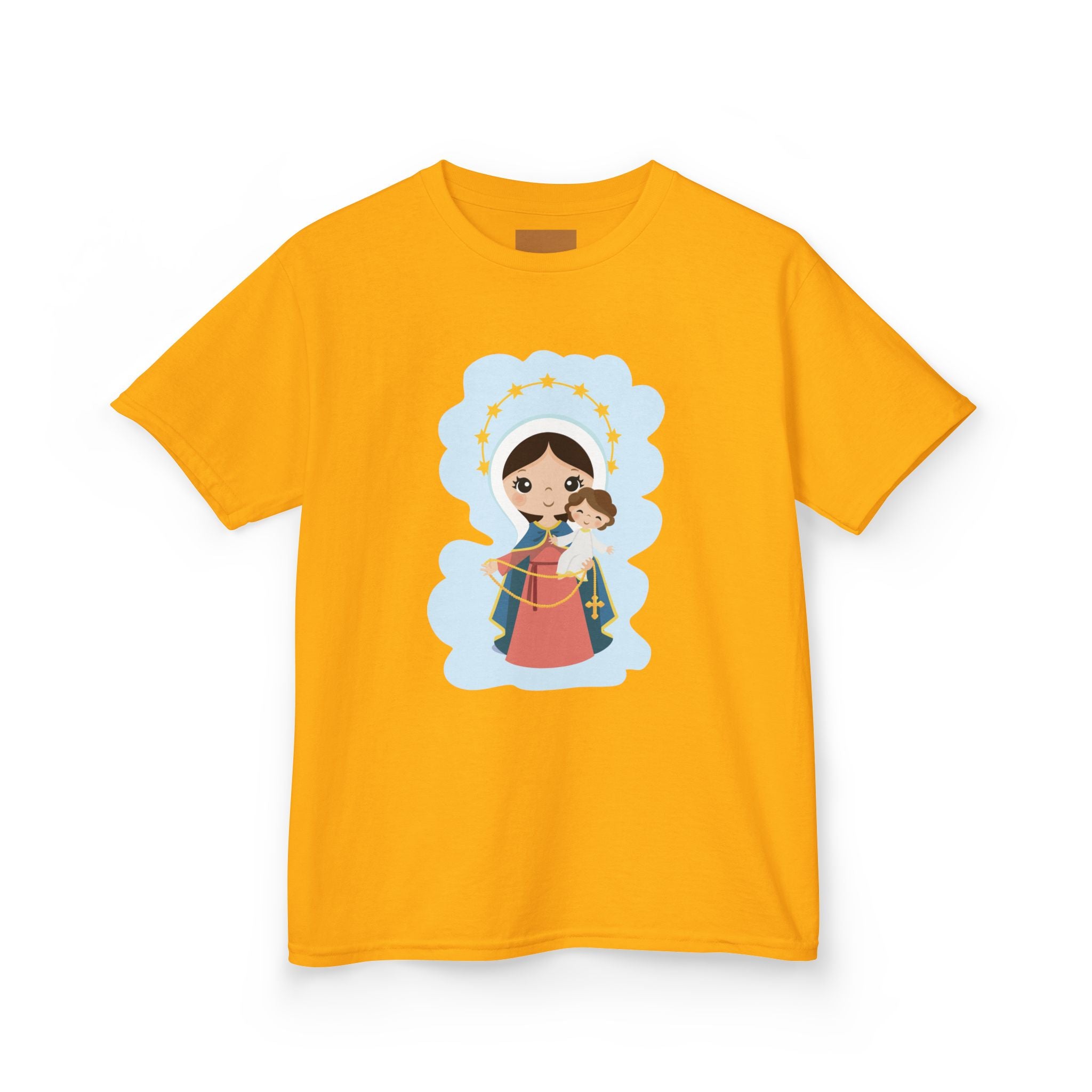 Camiseta infantil animada de Jesús y María
