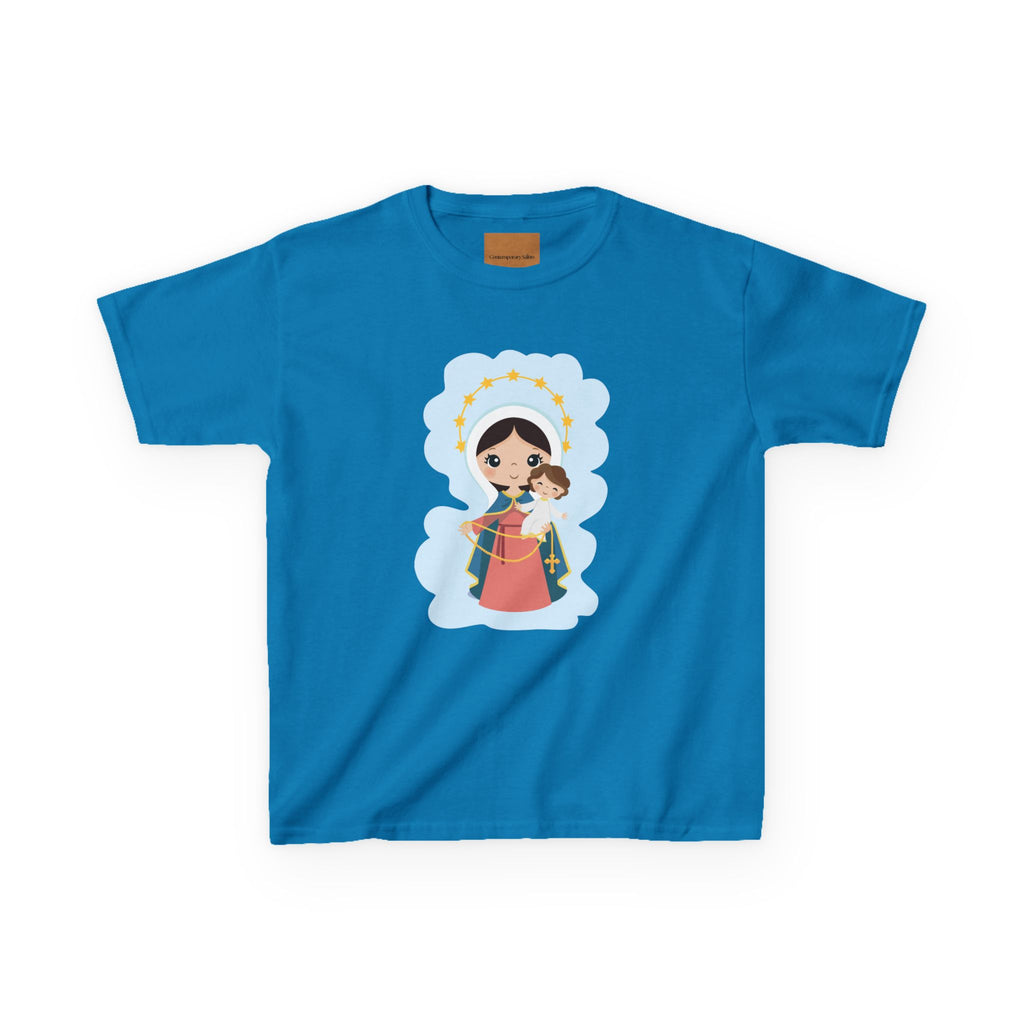 Camiseta infantil animada de Jesús y María