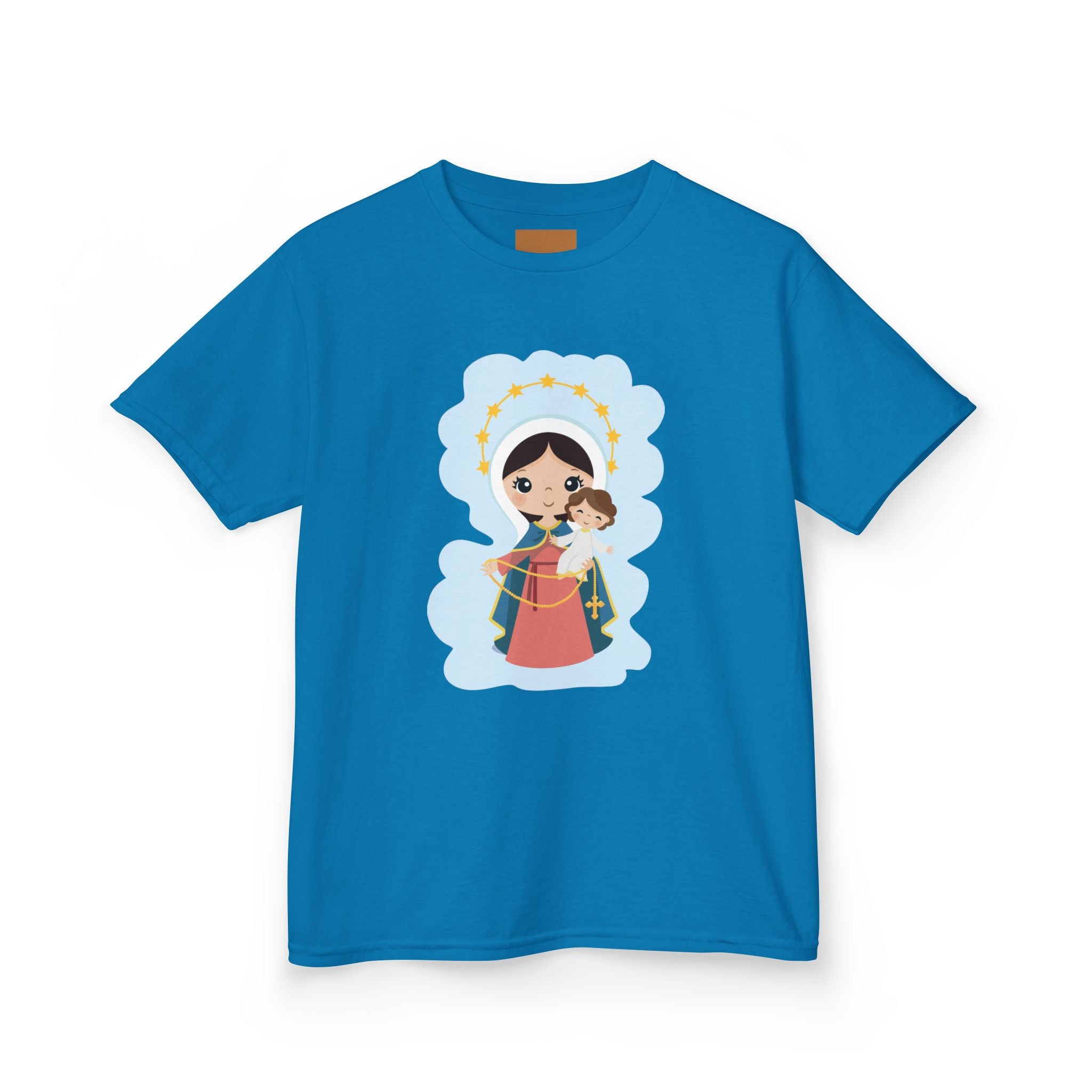 Camiseta infantil animada de Jesús y María