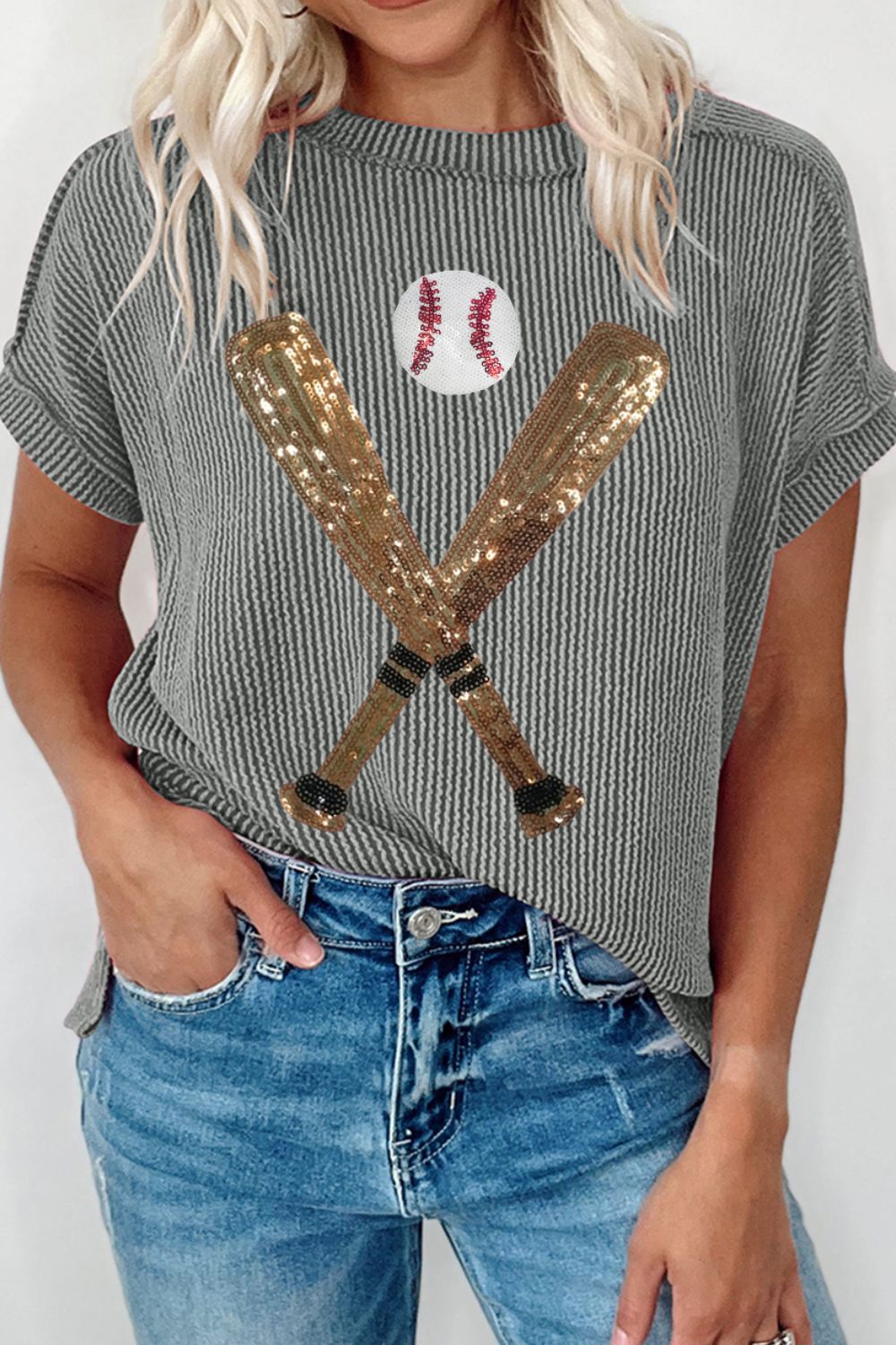 Sequin Baseball T-Shirt