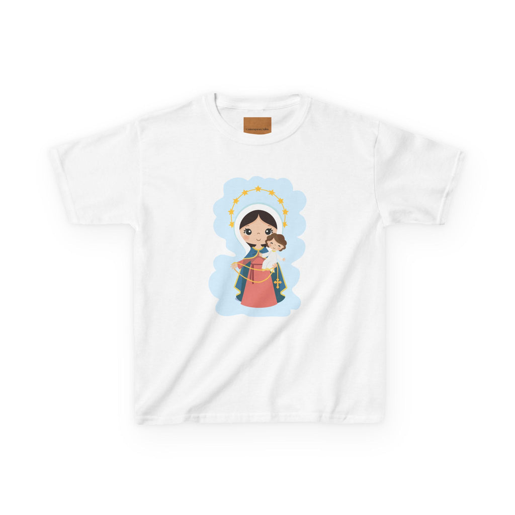 Camiseta infantil animada de Jesús y María