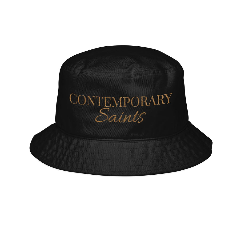 Contemporary Saints Embroidered Bucket Hat — Vintage Cotton Streetwear