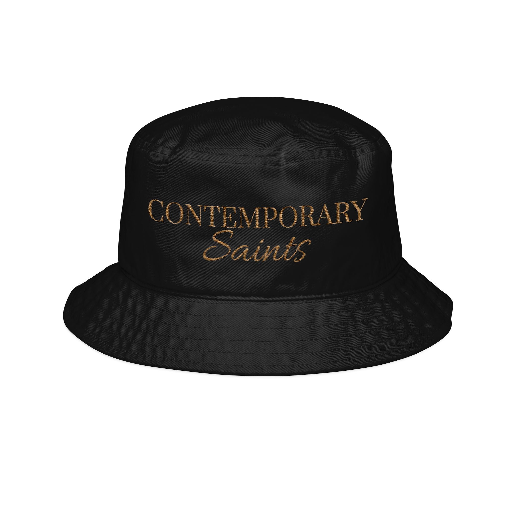 Contemporary Saints Embroidered Bucket Hat — Vintage Cotton Streetwear