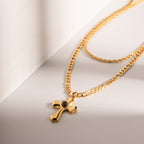 Cross Double Chain Necklace