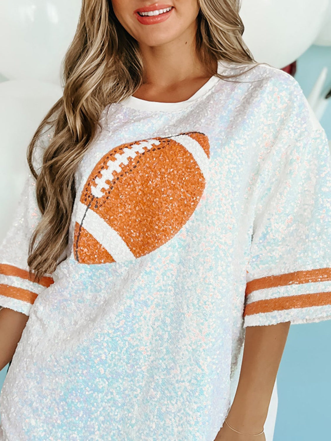 Sequin Football Oversize Top