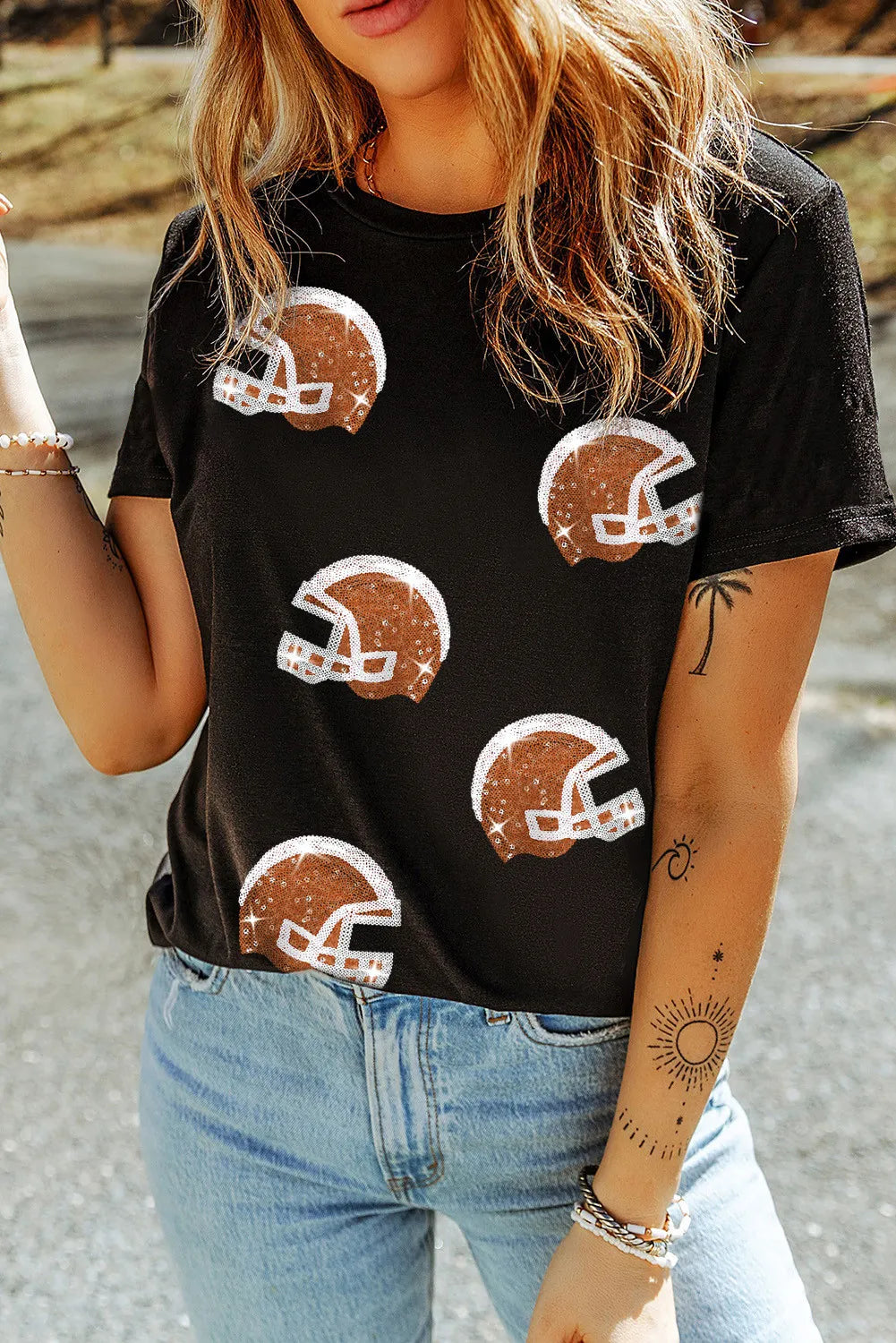 Sequin Helmet T-Shirt