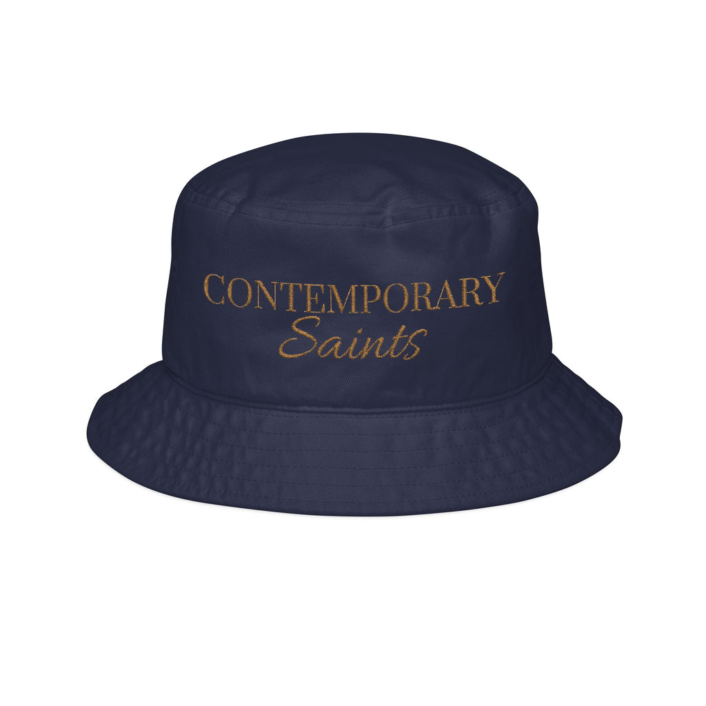 Contemporary Saints Embroidered Bucket Hat — Vintage Cotton Streetwear