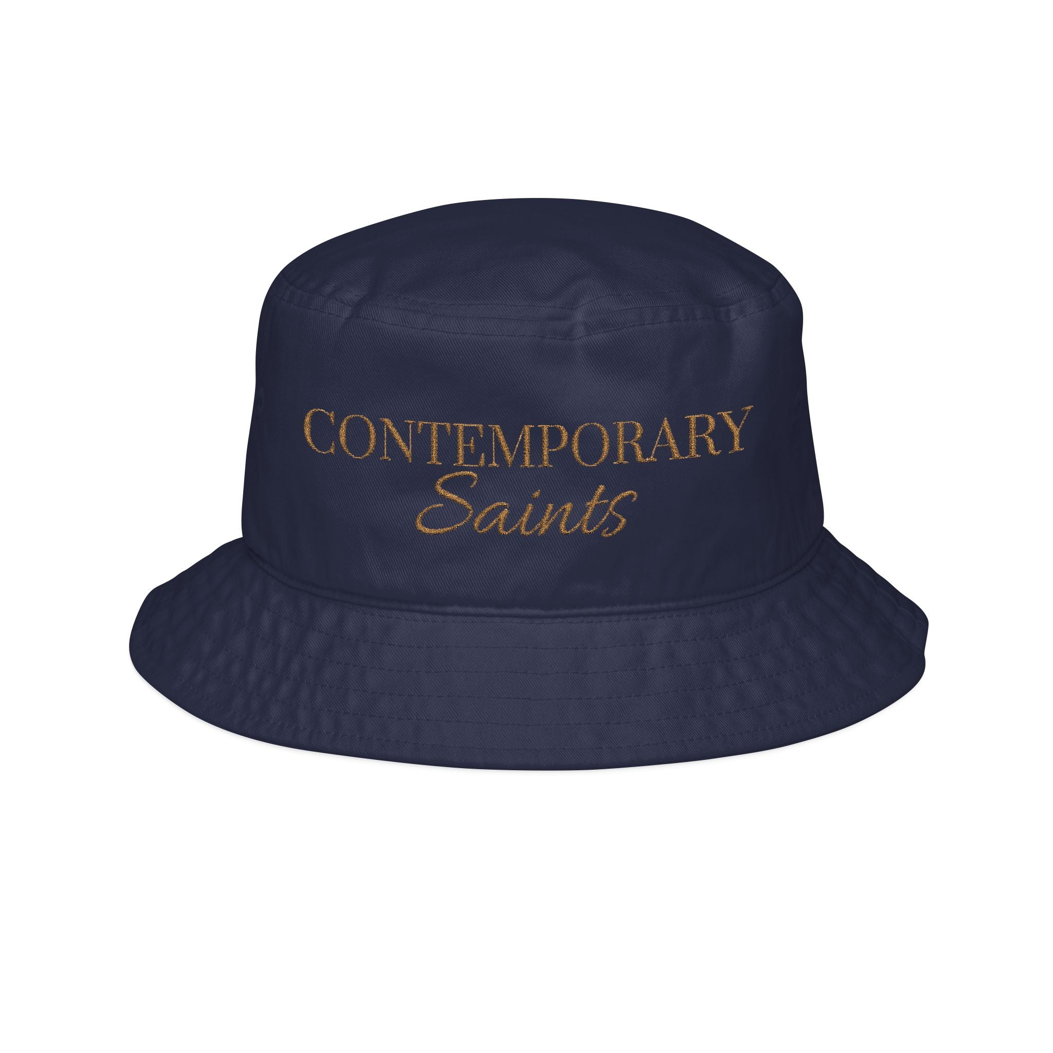 Contemporary Saints Embroidered Bucket Hat — Vintage Cotton Streetwear