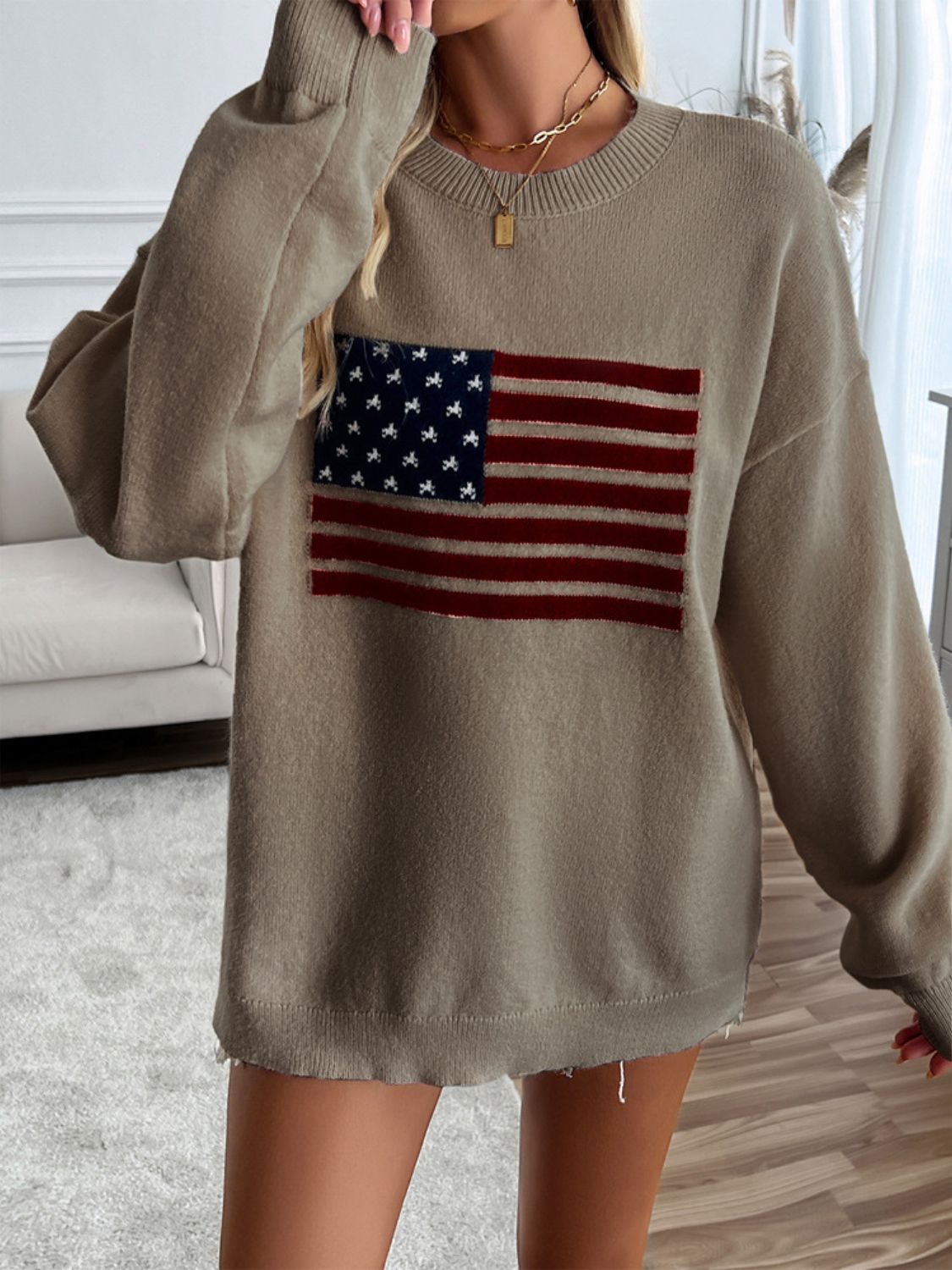 US Flag Knit Top