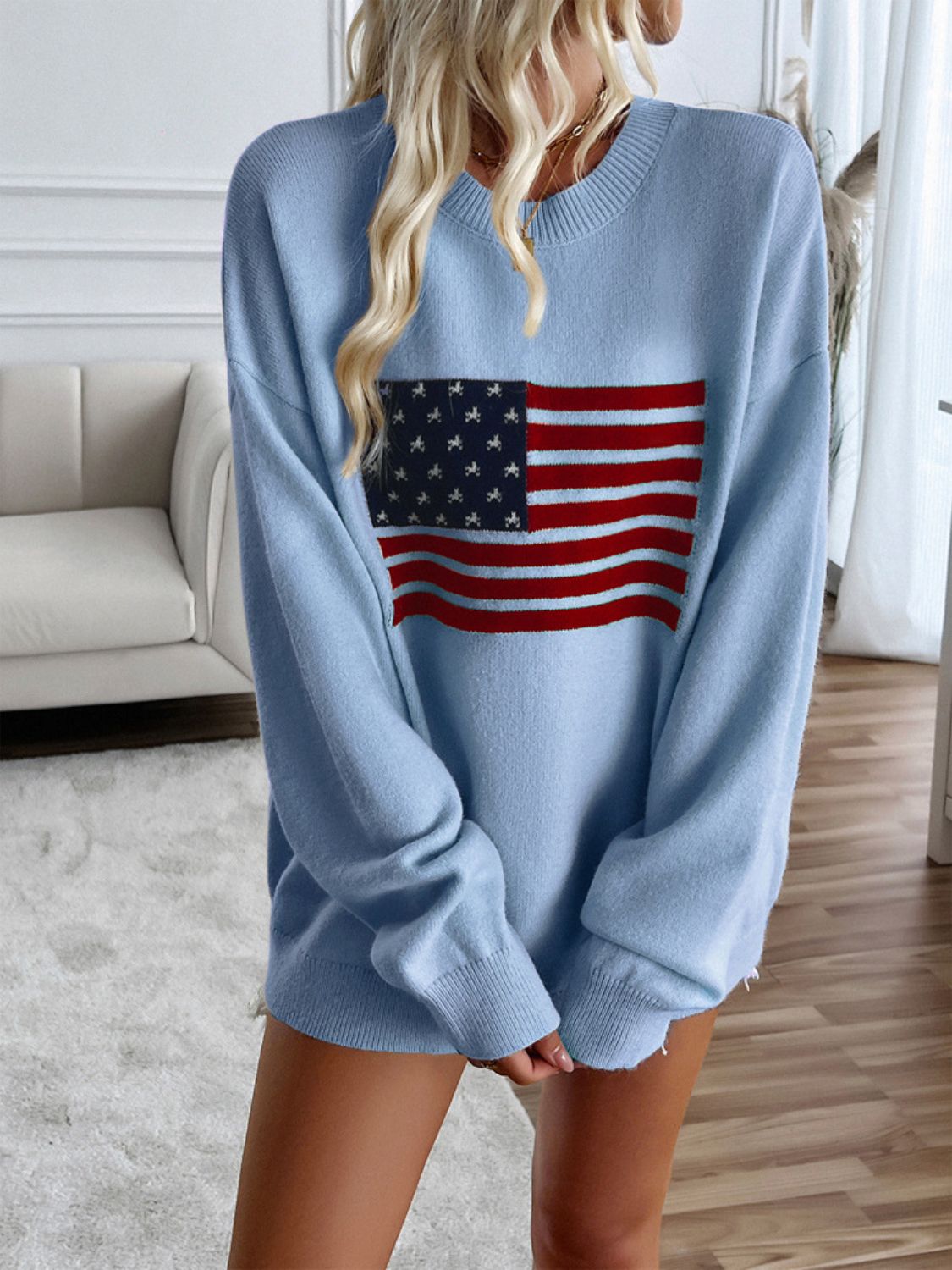 US Flag Knit Top