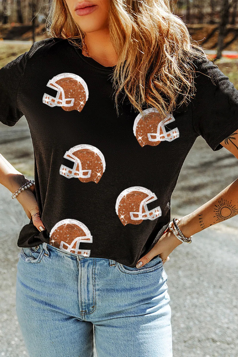 Sequin Helmet T-Shirt