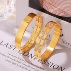 Pulsera de diamantes checos bañada en oro de 18 quilates