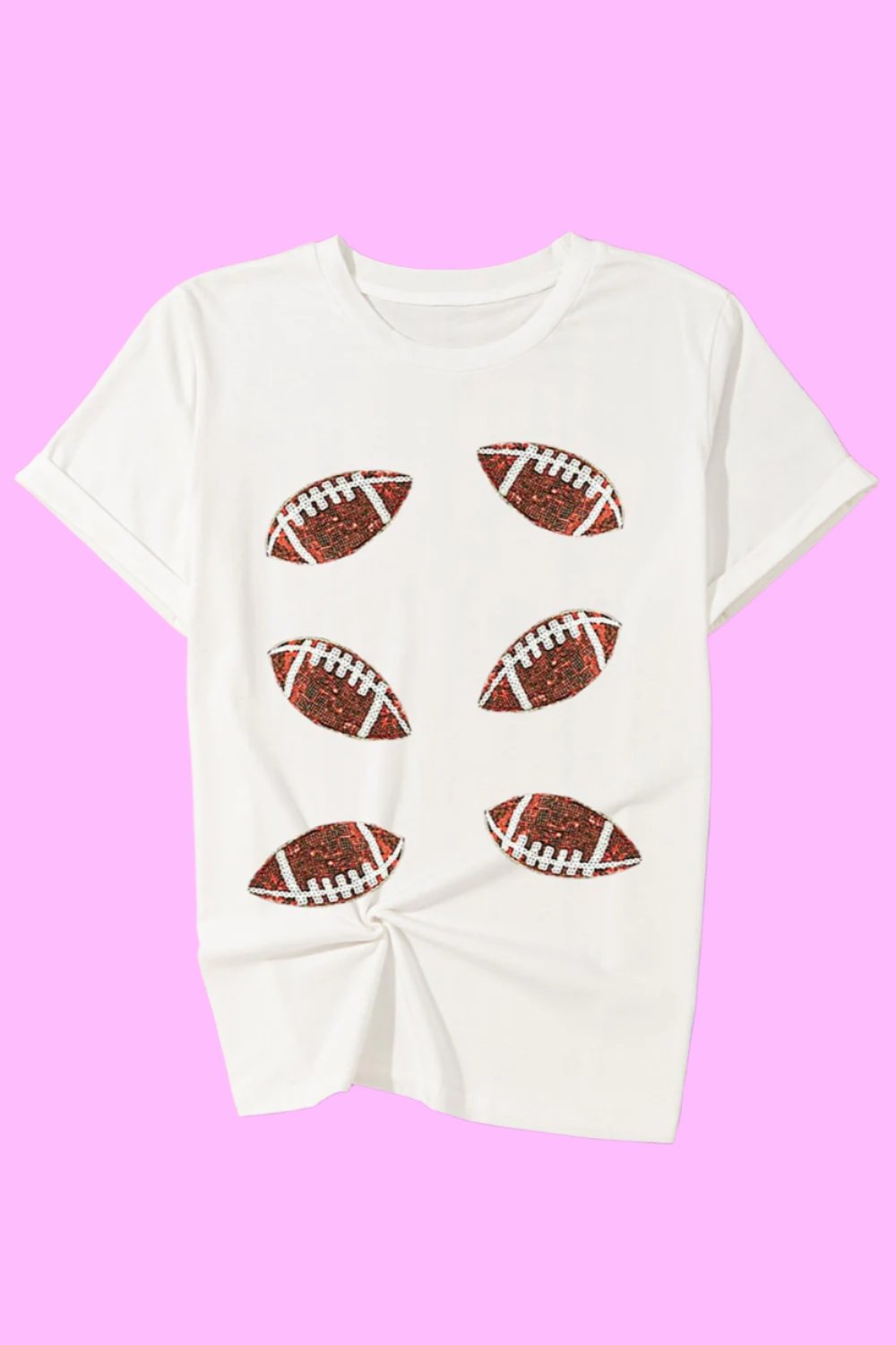 Sequin Football All-Over T-Shirt