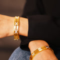 Pulsera de diamantes checos bañada en oro de 18 quilates