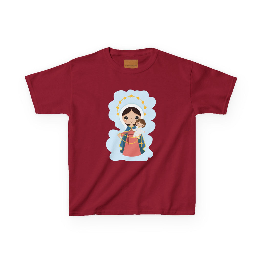 Camiseta infantil animada de Jesús y María