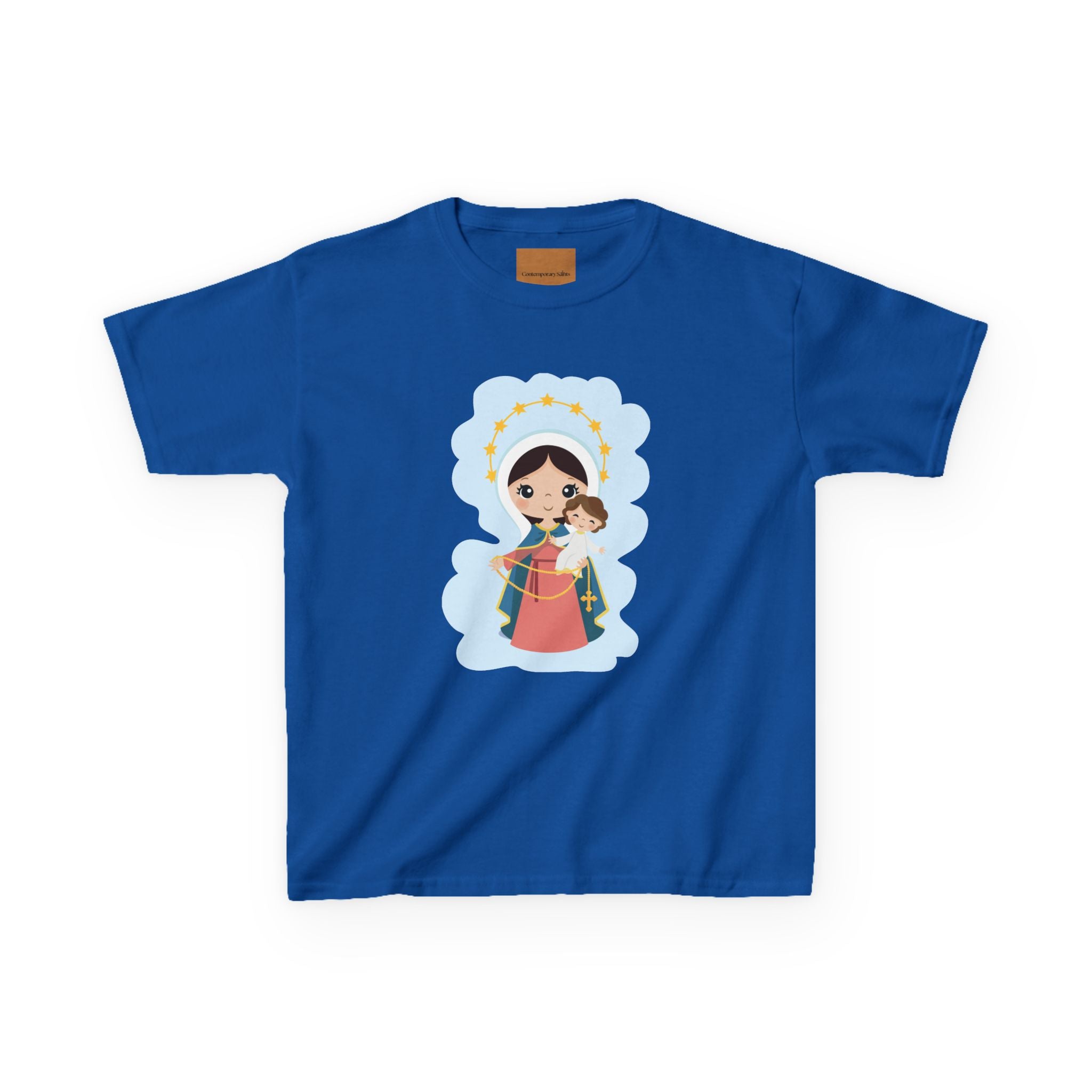 Camiseta infantil animada de Jesús y María