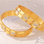 Pulsera de diamantes checos bañada en oro de 18 quilates