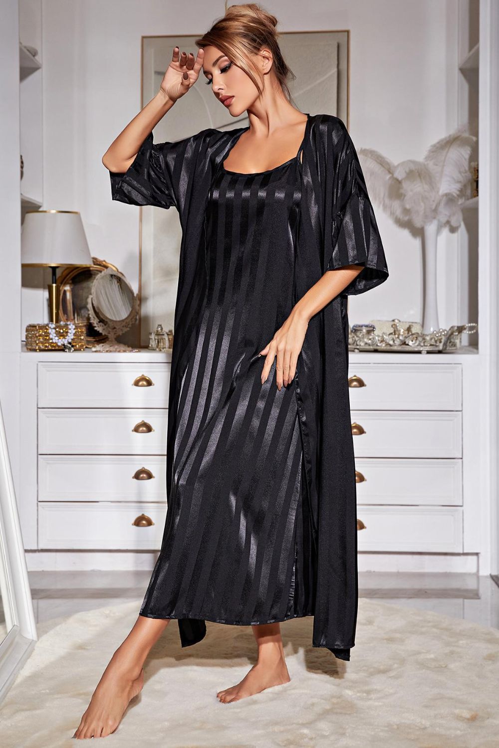 Delicate Robe and Cami Dress Set