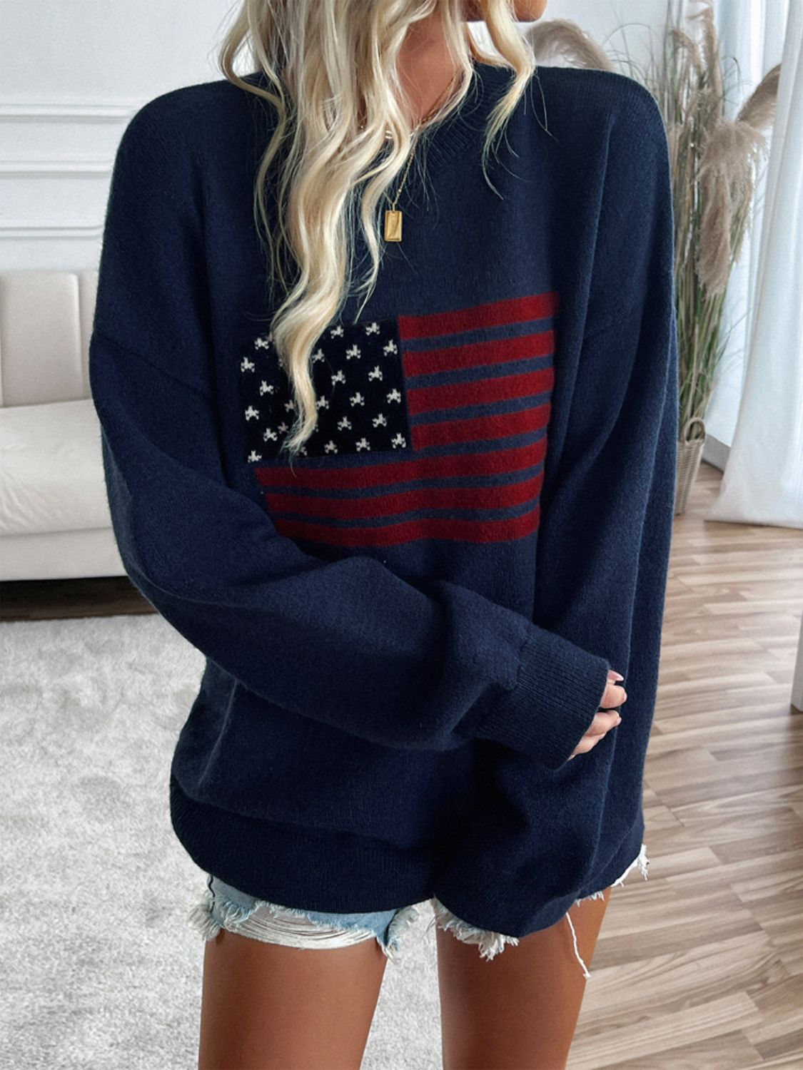 US Flag Knit Top