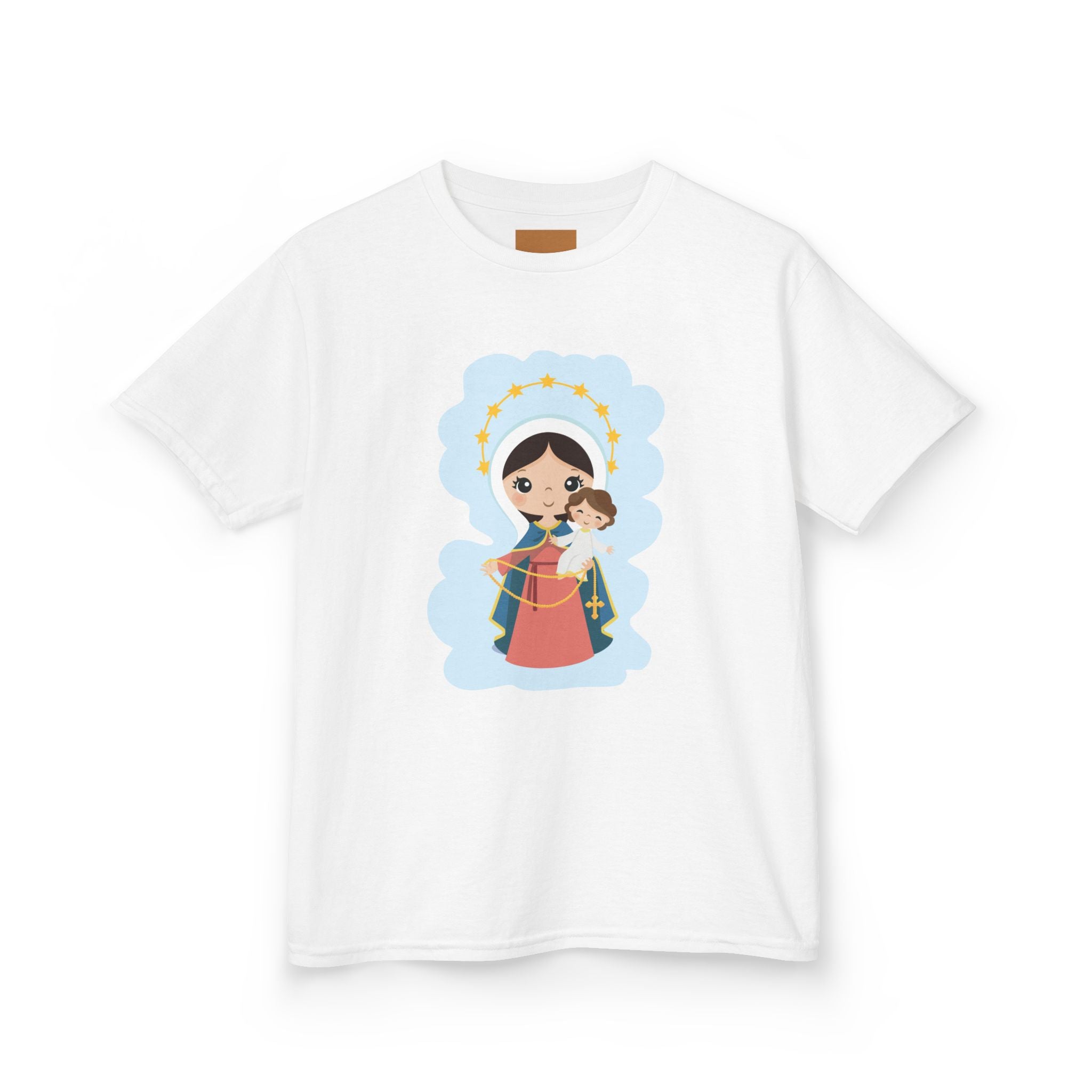 Camiseta infantil animada de Jesús y María