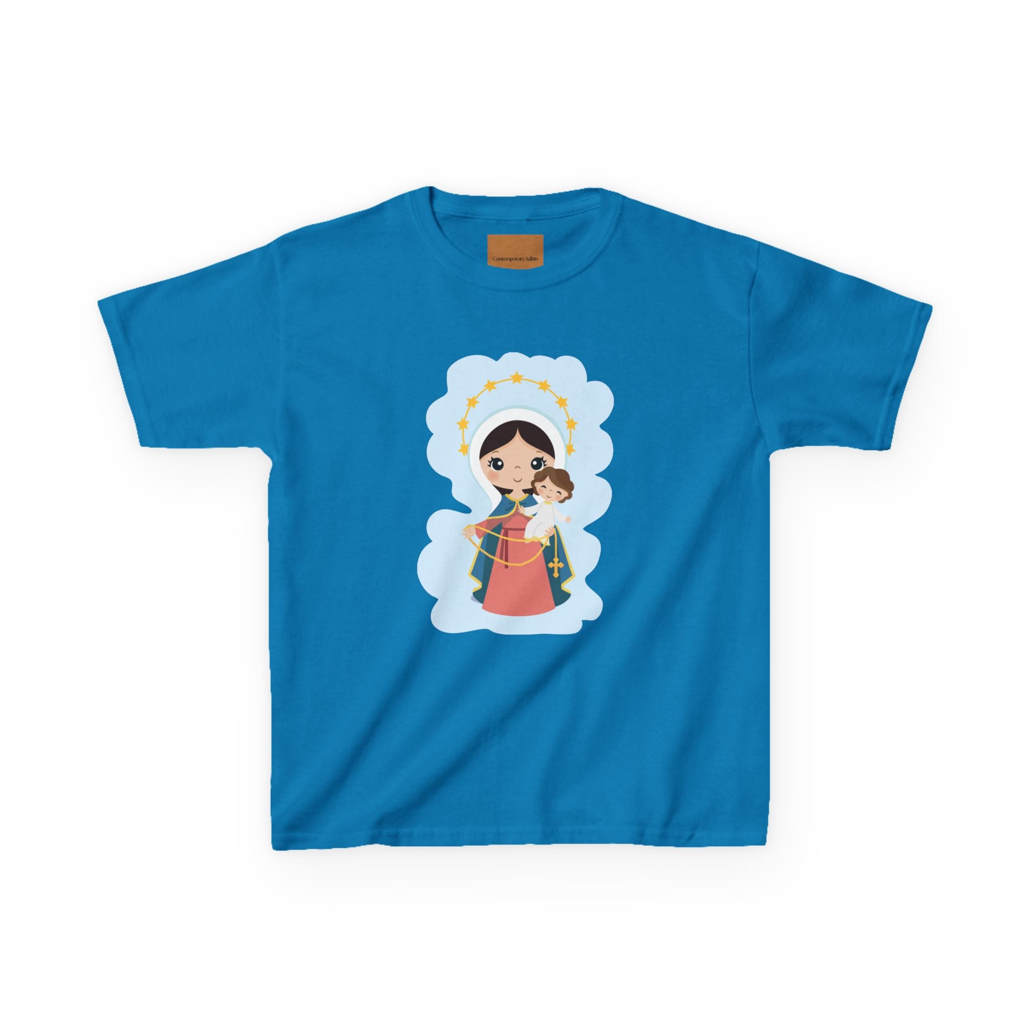 Camiseta infantil animada de Jesús y María