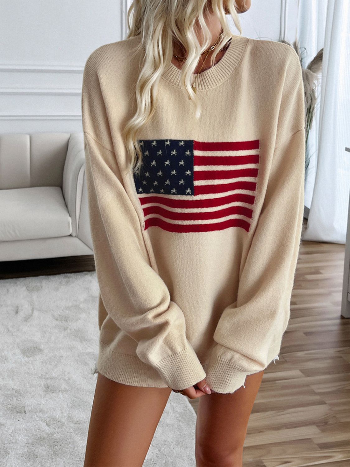 US Flag Knit Top