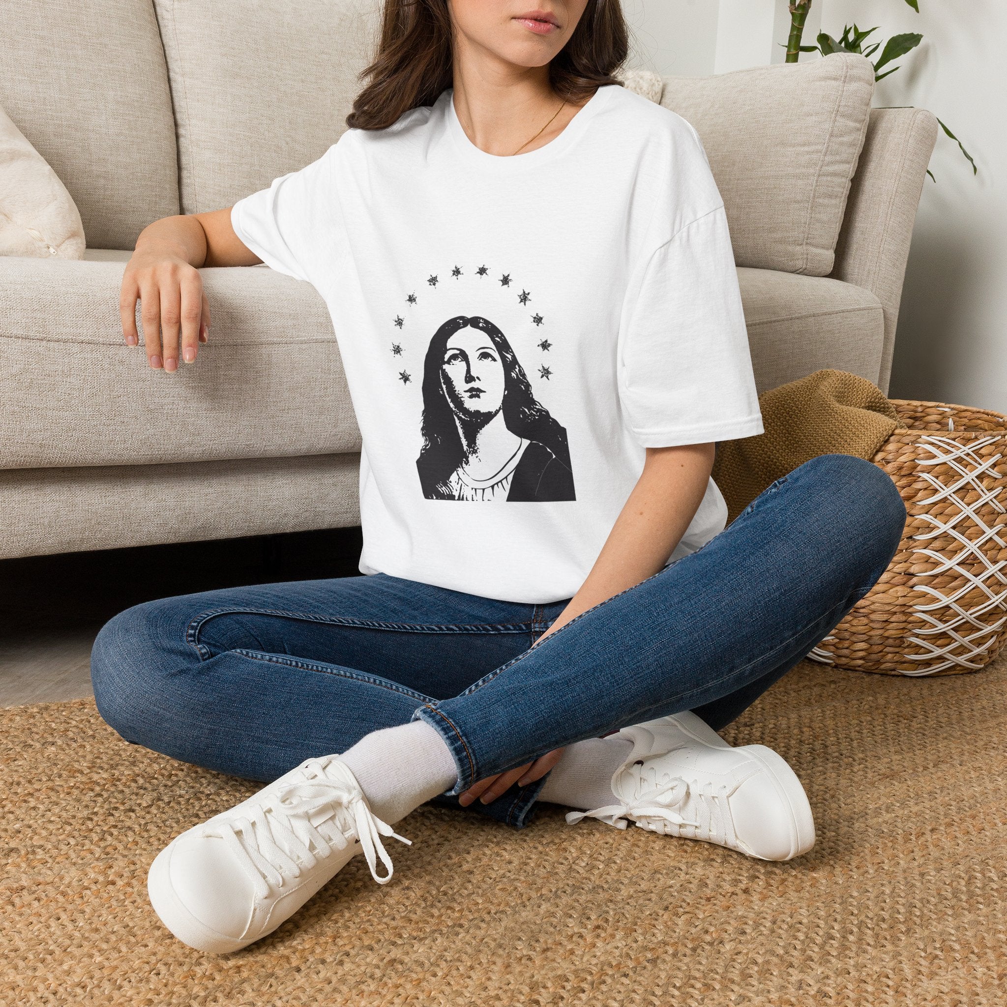 Vintage Madonna Portrait - Halo of Stars Tee