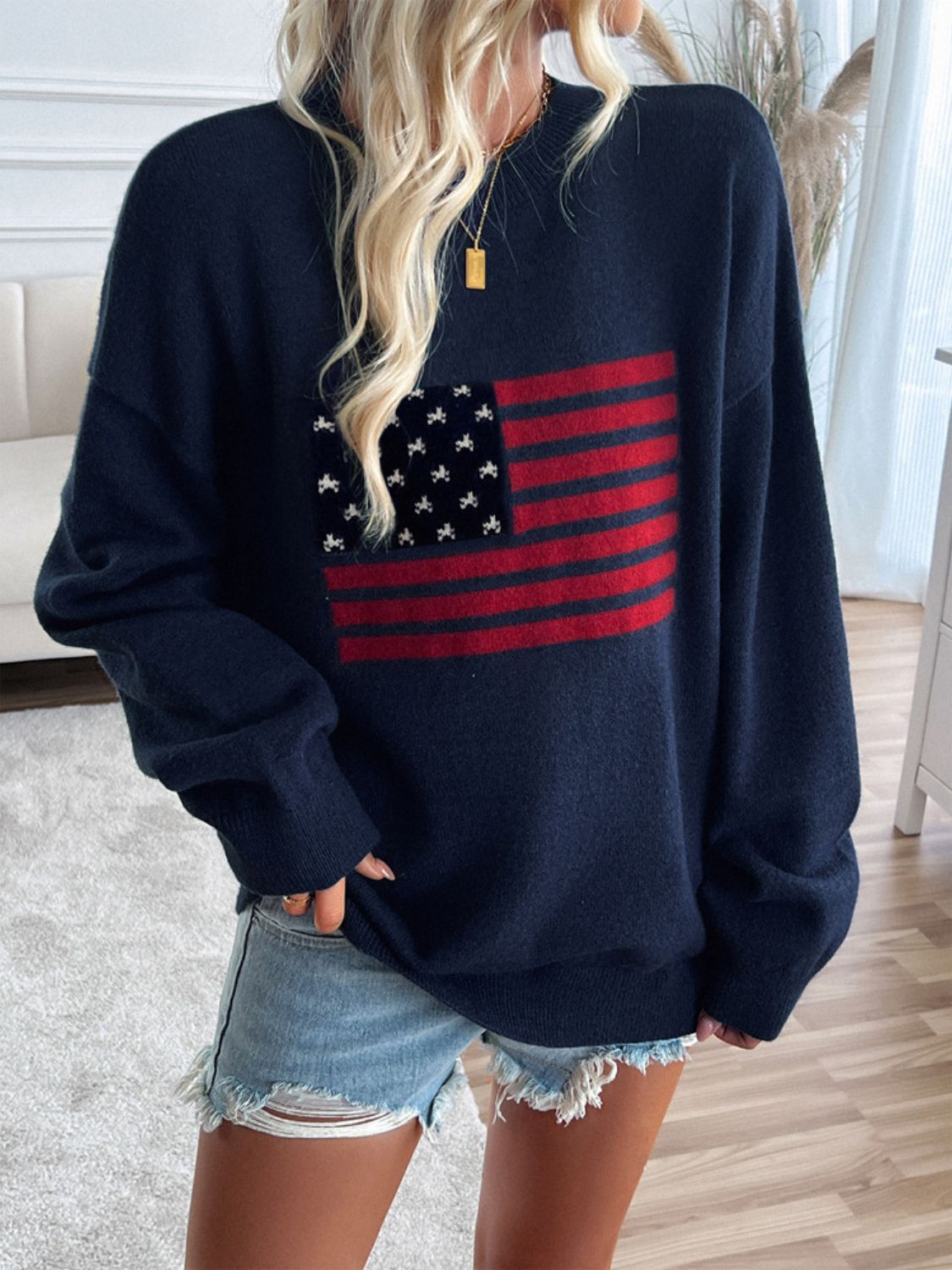 US Flag Knit Top