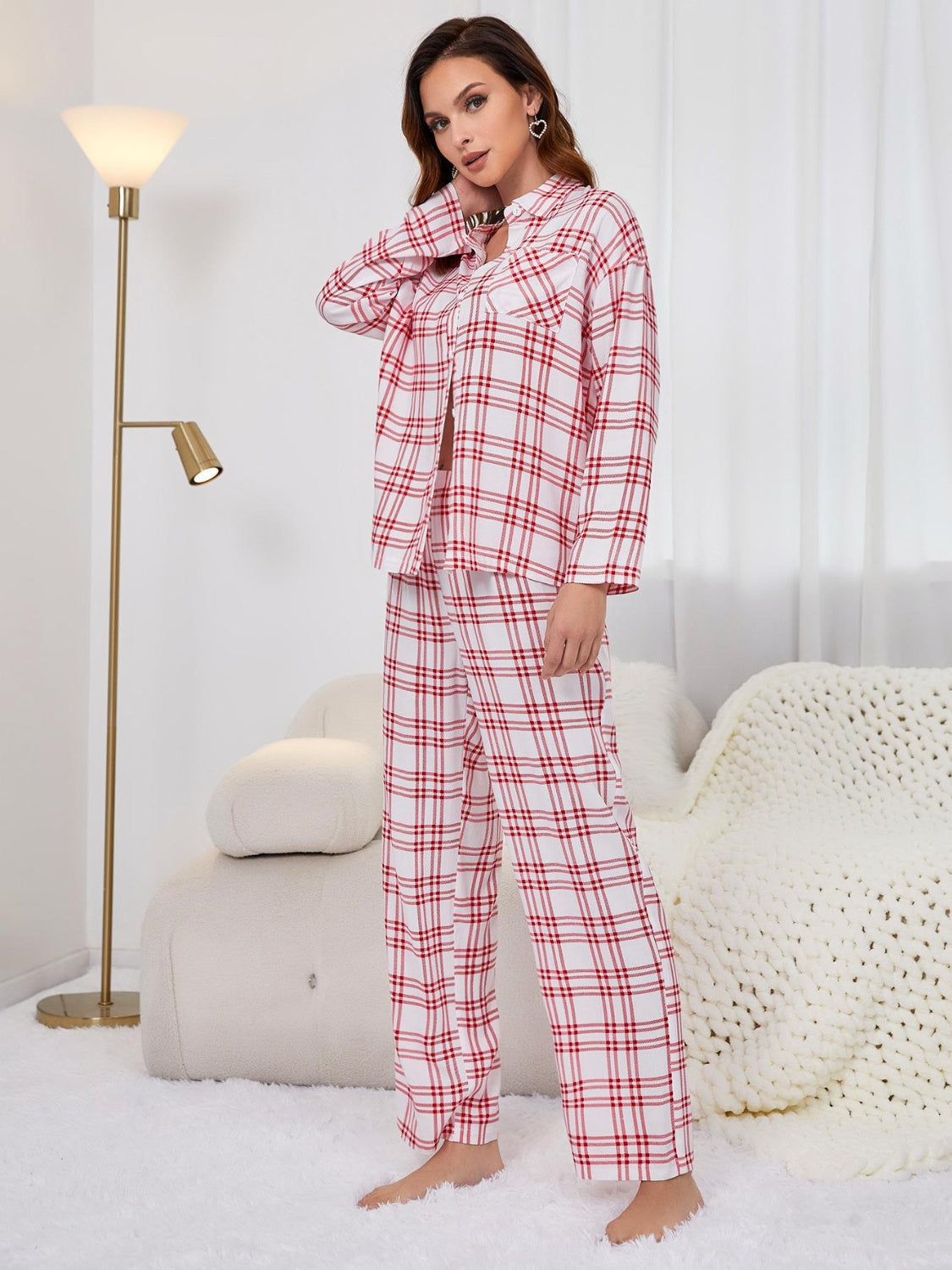 Christmas Plaid Lounge Set