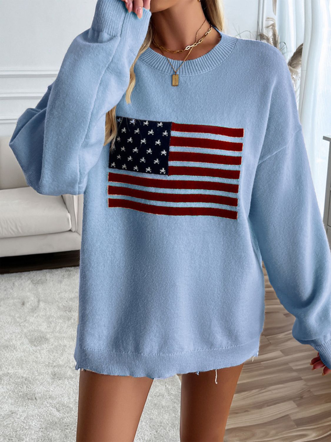 US Flag Knit Top