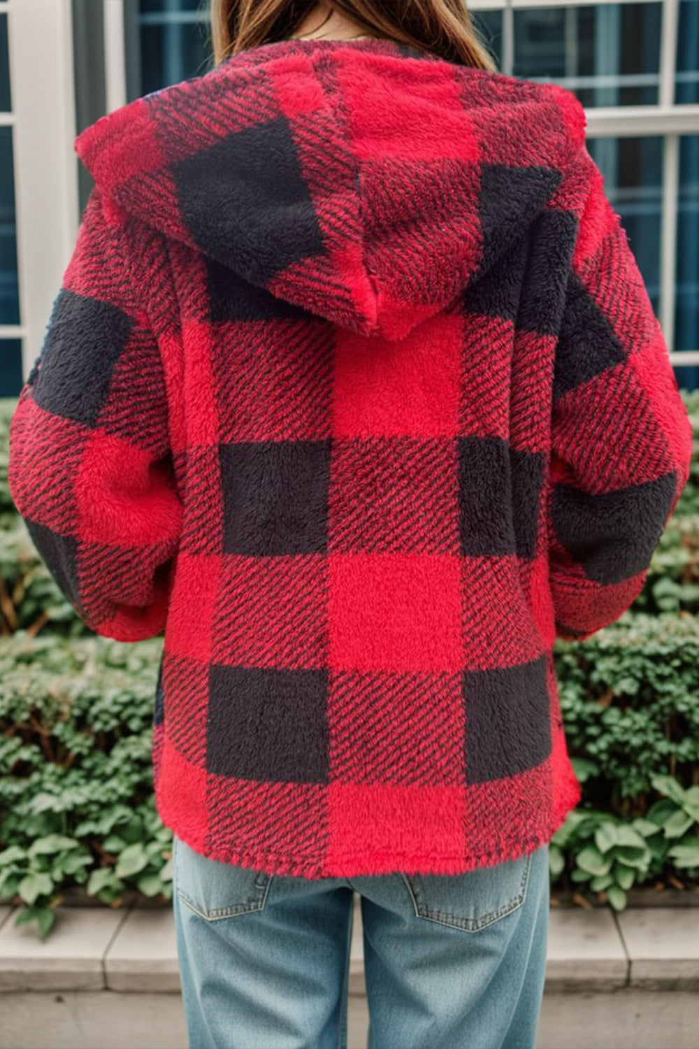 Plaid Fuzzy Coat