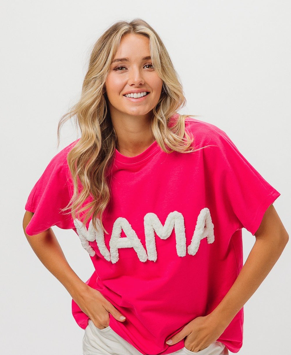 Mama Round Neck Short Sleeve T-Shirt