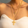Cross Double Chain Necklace