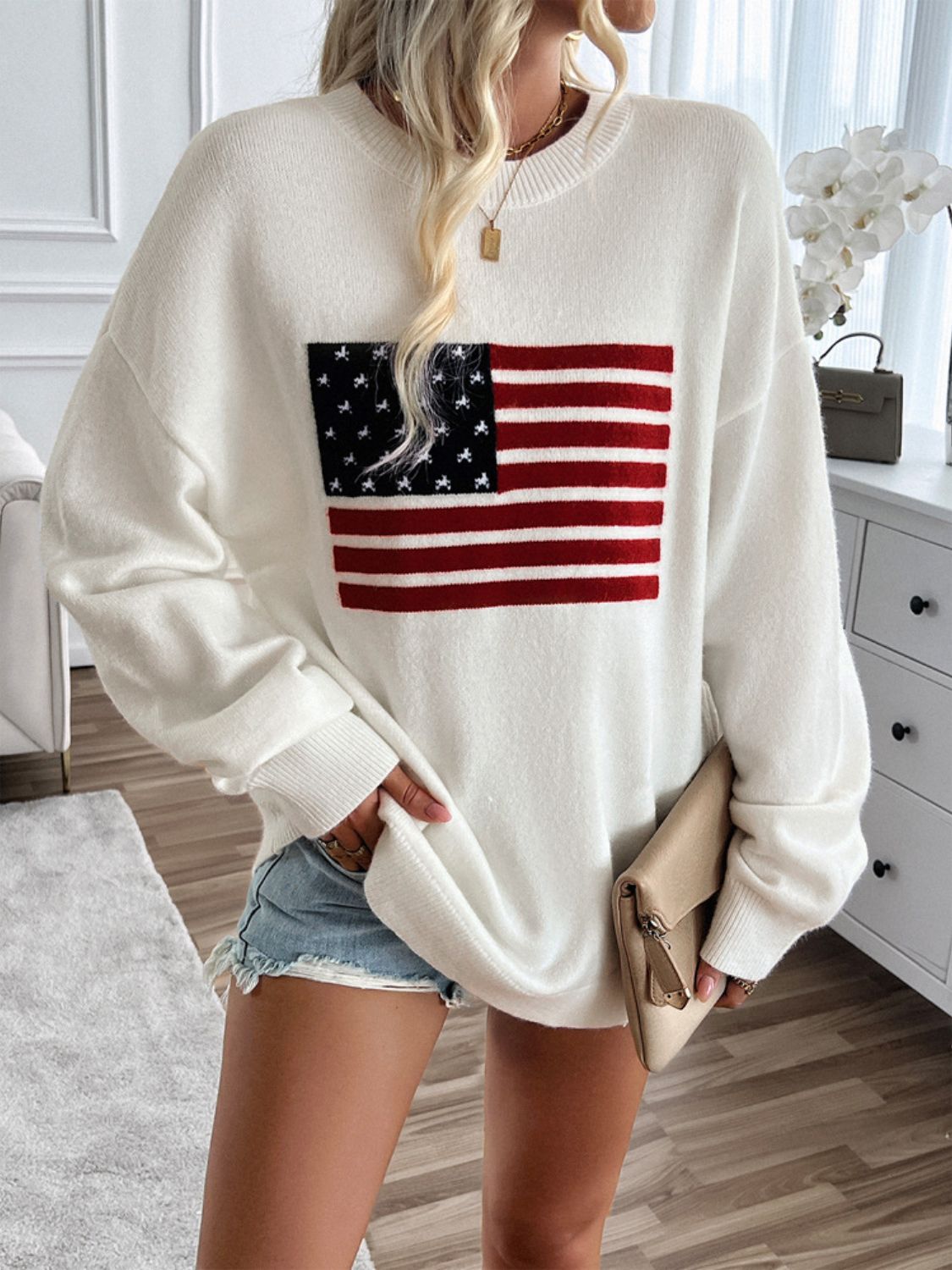 US Flag Knit Top