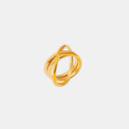 Anillo entrecruzado bañado en oro de 18 quilates
