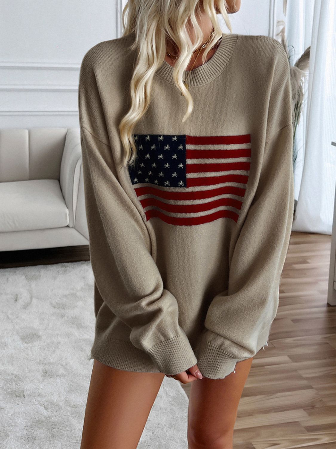 US Flag Knit Top