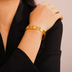 Pulsera de diamantes checos bañada en oro de 18 quilates