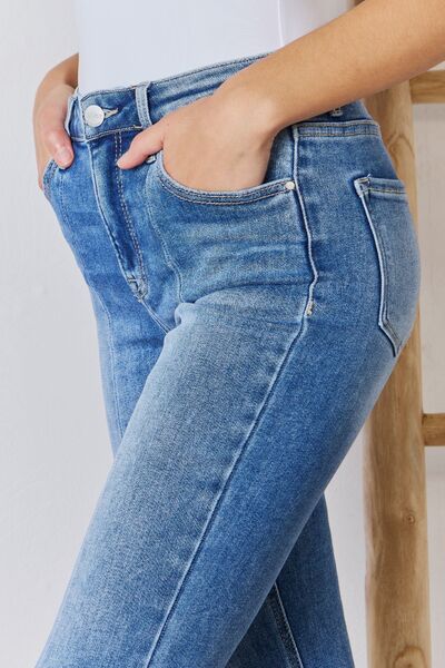 Flattering Full Size High Rise Ankle Flare Jeans