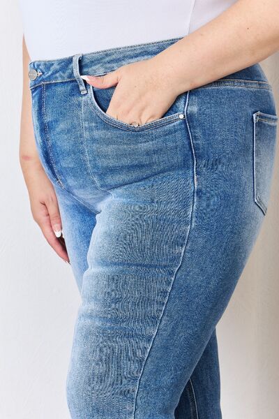 Flattering Full Size High Rise Ankle Flare Jeans