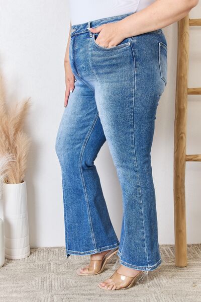 Flattering Full Size High Rise Ankle Flare Jeans