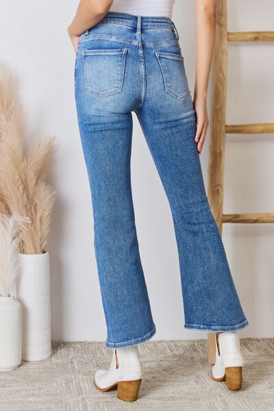 Flattering Full Size High Rise Ankle Flare Jeans