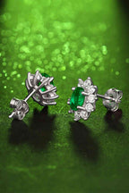 1 Carat Cultured Emerald Stud Earrings